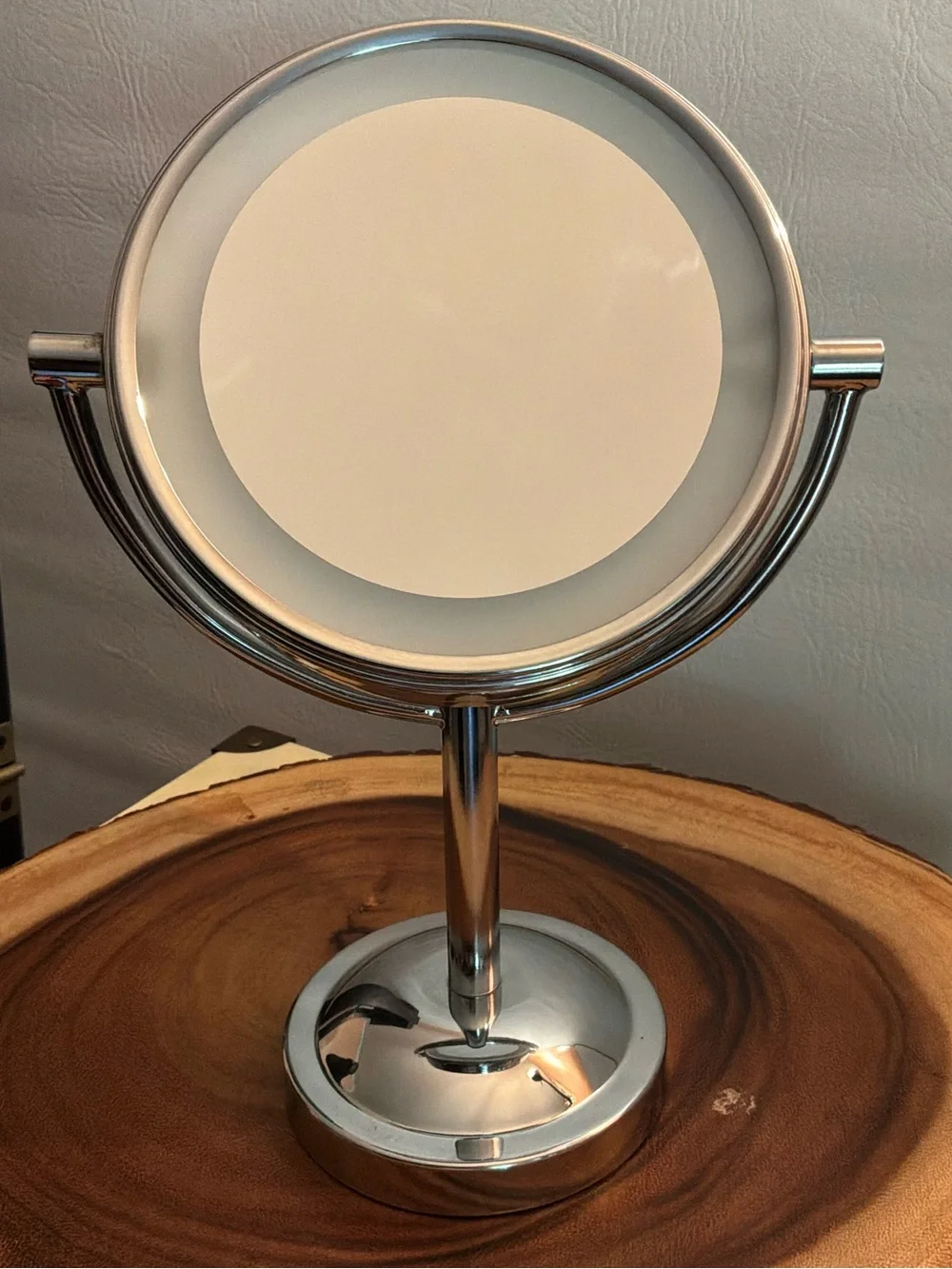 🌙✨ Rare Y2K Conair Glam Lighted Double-Sided Vanity Mirror 1X/2X Chrome